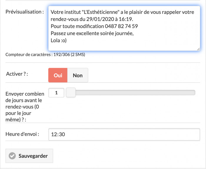 Cover image Personnalisez vos SMS de rappels